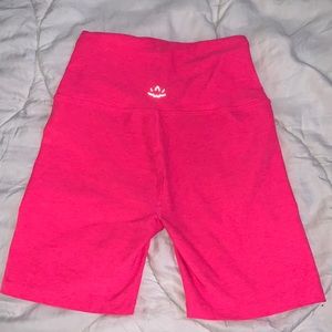 Hot Pink Beyond Yoga Spacedye biker shorts